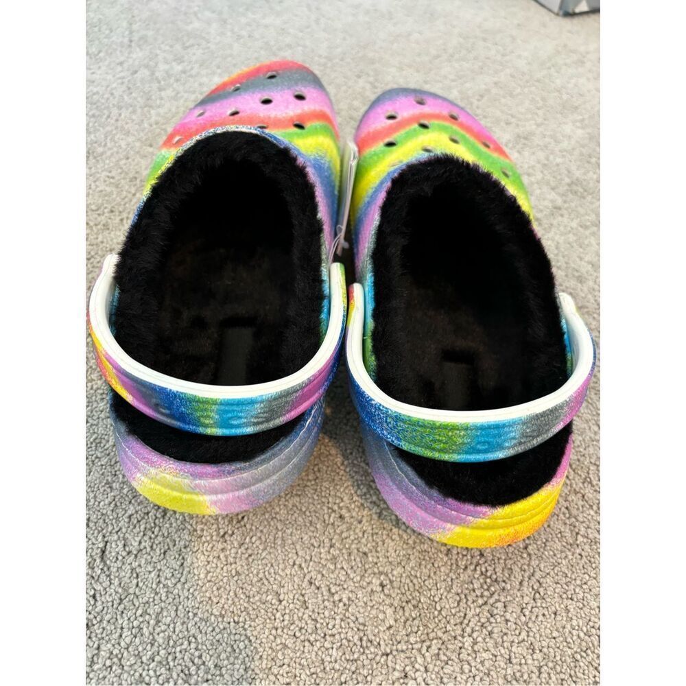 NWT Crocs Classic Lined Spray Dye Clog (208045) - White/Multi, $70 - Picture 7 of 7